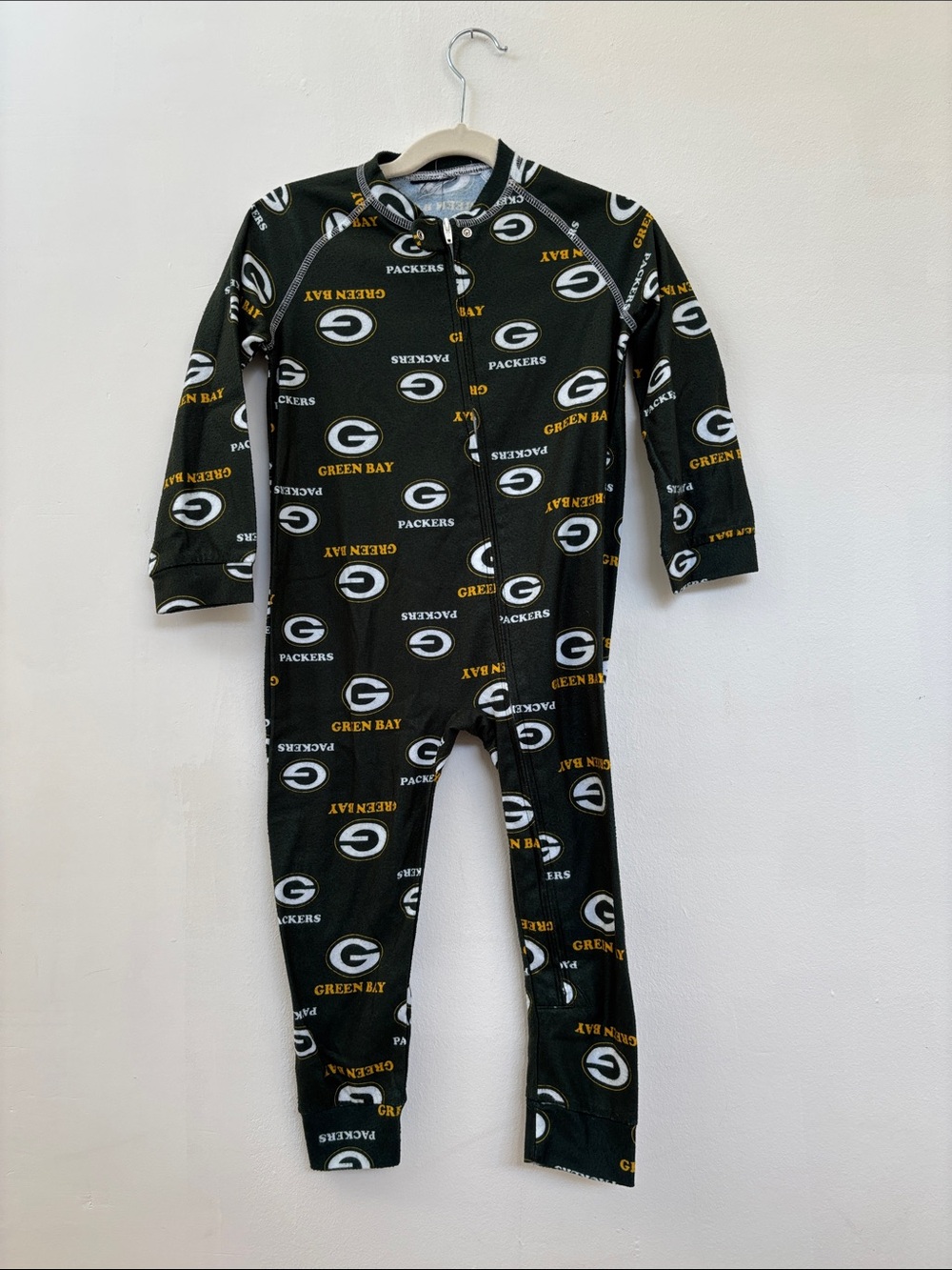 Greenbay Packers Zip Up Pajamas 3T
